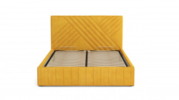 Кровать Гамма ш. 1400 (без основания для хранения) (велюр тенерифе куркума) в Бородино - borodino.mebel54.com | фото