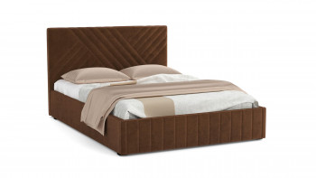 Кровать Гамма ш. 1400 (без основания для хранения) (велюр тенерифе шоколад) в Бородино - borodino.mebel54.com | фото
