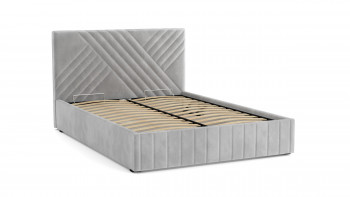Кровать Гамма ш. 1400 (с основанием для хранения) (велюр тенерифе грей) в Бородино - borodino.mebel54.com | фото