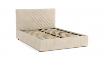 Кровать Гамма ш. 1400 (с основанием для хранения) (велюр тенерифе крем) в Бородино - borodino.mebel54.com | фото