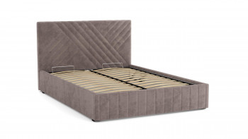 Кровать Гамма ш. 1400 (с основанием для хранения) (велюр тенерифе стоун) в Бородино - borodino.mebel54.com | фото