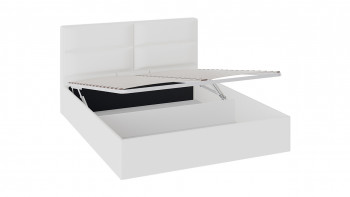 Кровать «Глосс» с мягкой обивкой и подъемным механизмом тип 1 (1600) (Белая) в Бородино - borodino.mebel54.com | фото