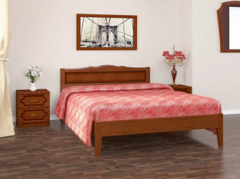 Кровать Карина-7 из массива сосны 1200*2000 Орех в Бородино - borodino.mebel54.com | фото