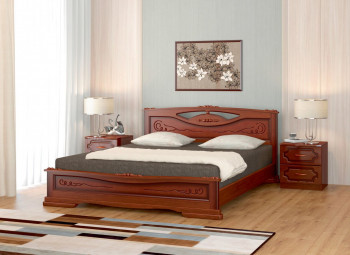 Кровать Карина-7 из массива сосны 1400*2000 Орех в Бородино - borodino.mebel54.com | фото