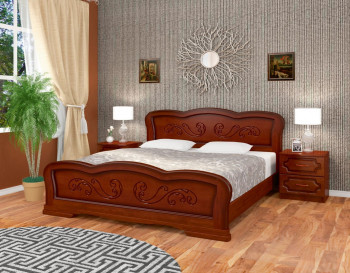 Кровать Карина-8 из массива сосны 1400*2000 Орех в Бородино - borodino.mebel54.com | фото