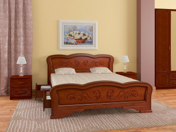 Кровать Карина-8 с ящиками из массива сосны 1200*2000 Орех в Бородино - borodino.mebel54.com | фото
