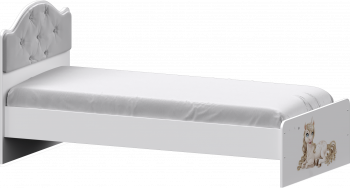 Кровать Каспер с мягкой спинкой и фотопечатью (800х1900) Белый в Бородино - borodino.mebel54.com | фото