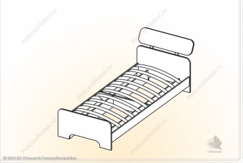Кровать КР без матраса Забава (дуб белфорд/салатовый) в Бородино - borodino.mebel54.com | фото