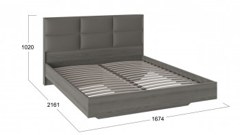 Кровать «Либерти» с мягким изголовьем Хадсон/Ткань Грей/1600 в Бородино - borodino.mebel54.com | фото