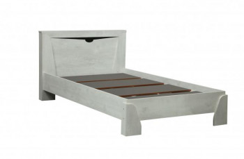 Кровать одинарная 33.07 с настилом "Лючия" (ш. 900)/(бетон пайн белый / венге / белый) в Бородино - borodino.mebel54.com | фото