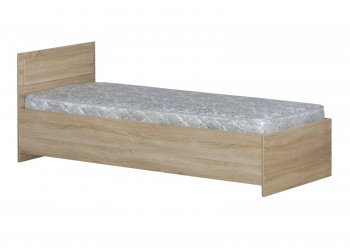 Кровать одинарная 800-2 без матраса (прямые спинки) Дуб Сонома в Бородино - borodino.mebel54.com | фото