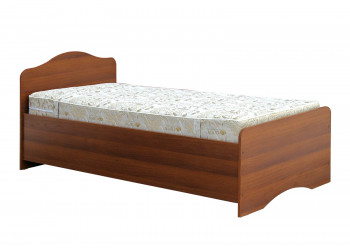 Кровать одинарная 900-1 без матраса (круглые спинки) Орех Таволато в Бородино - borodino.mebel54.com | фото