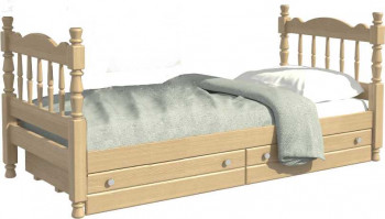 Кровать одинарная Аленка из массива сосны 800*1890 Сосна в Бородино - borodino.mebel54.com | фото