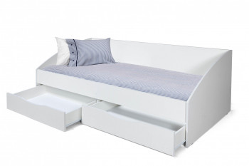 Кровать одинарная "Фея - 3" (симметричная) New/(белый / белый / ДВПО: белый) в Бородино - borodino.mebel54.com | фото