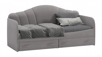 Кровать с мягкой спинкой и ящиками «Сабрина» 900 Светло-серый в Бородино - borodino.mebel54.com | фото
