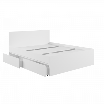 Кровать с ящиками К1.6М Мадера Белый в Бородино - borodino.mebel54.com | фото