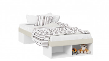 Кровать «Сканди»  Дуб Гарден/Белый в Бородино - borodino.mebel54.com | фото