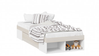 Кровать «Сканди» с ящиком Дуб Гарден/Белый в Бородино - borodino.mebel54.com | фото