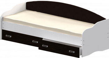 Кровать Софа-7 с мягкой спинкой (800х1900) Белый/Венге в Бородино - borodino.mebel54.com | фото