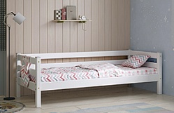 Кровать Соня Вариант 2 с задней защитой Белый полупрозрачный в Бородино - borodino.mebel54.com | фото