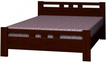Кровать Вероника-2 из массива сосны 900*2000 Орех в Бородино - borodino.mebel54.com | фото