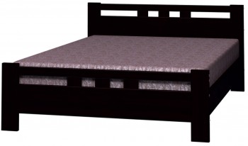 Кровать Вероника-2 из массива сосны 900*2000 Орех темный в Бородино - borodino.mebel54.com | фото