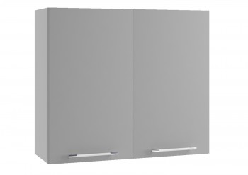 Квадро П 800 шкаф верхний (Белый софт/корпус Серый) в Бородино - borodino.mebel54.com | фото