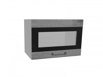 Лофт ПГСФ 500 шкаф верхний горизонтальный со стеклом и фотопечатью (Дуб цикорий/корпус Серый) в Бородино - borodino.mebel54.com | фото
