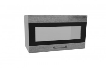 Лофт ПГСФ 600 шкаф верхний горизонтальный со стеклом и фотопечатью (Дуб цикорий/корпус Серый) в Бородино - borodino.mebel54.com | фото