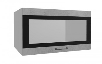 Лофт ВПГСФ 800 шкаф верхний горизонтальный со стеклом высокий с фотопечатью (Бетон светлый/корпус Серый) в Бородино - borodino.mebel54.com | фото