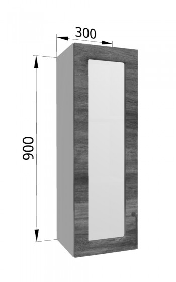 Лофт ВПС 300 шкаф верхний со стеклом высокий (Дуб бурый/корпус Серый) в Бородино - borodino.mebel54.com | фото