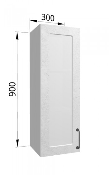 Лофт ВПС 300 шкаф верхний со стеклом высокий (Штукатурка белая/корпус Серый) в Бородино - borodino.mebel54.com | фото