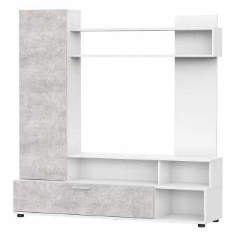 Мебель для гостиной "МГС 9" Белый / Цемент светлый в Бородино - borodino.mebel54.com | фото