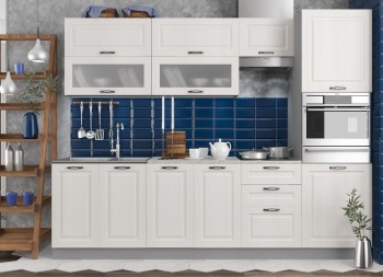 Модульная кухня Капри 2,7 м (Липа белый/Серый) в Бородино - borodino.mebel54.com | фото