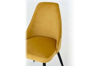 Набор стульев Милан 2 шт (желтый велюр/белый) в Бородино - borodino.mebel54.com | фото