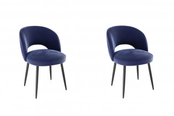 Набор стульев Моли 2 шт (синий велюр/черный) в Бородино - borodino.mebel54.com | фото