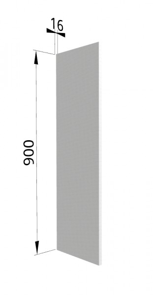 Панель торцевая (для шкафа верхнего высотой 900 мм) ВП Мелисса (Белый скин) в Бородино - borodino.mebel54.com | фото