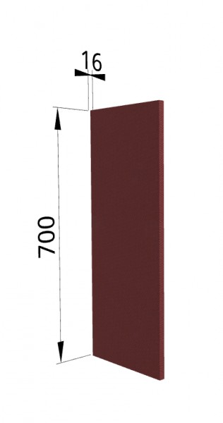 Панель торцевая П Квадро (для шкафа верхнего) Красная кожа в Бородино - borodino.mebel54.com | фото