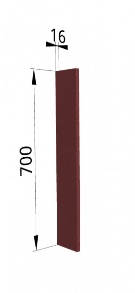 Панель торцевая ПТ 400 Квадро (для шкафа торцевого верхнего) Красная кожа в Бородино - borodino.mebel54.com | фото