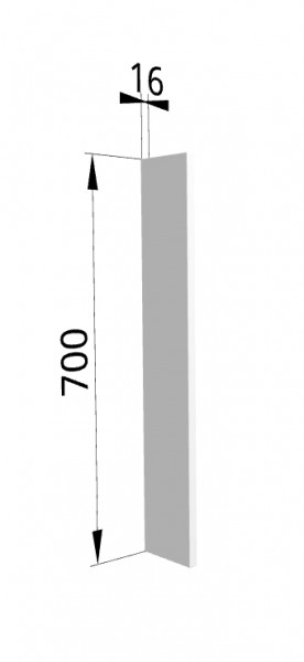 Панель торцевая ПТ 400 Ройс (для шкафа торцевого верхнего) Белый софт в Бородино - borodino.mebel54.com | фото