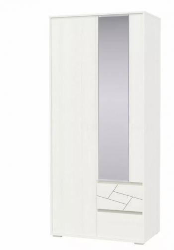 Шкаф 2-х дверный с ящиками Аделина 1000 Рамух белый в Бородино - borodino.mebel54.com | фото