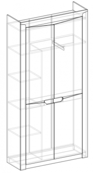Шкаф 2-х створчатый комбинированный Хилтон (Дуб юкон/Гранж) в Бородино - borodino.mebel54.com | фото