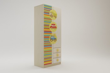 Шкаф 2-х створчатый с ящиками Клаксон (Бежевый/корпус Клен) в Бородино - borodino.mebel54.com | фото
