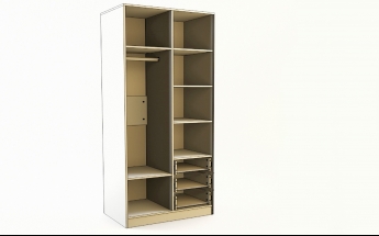 Шкаф 2-х створчатый с ящиками Клаксон без машинок (Белый/корпус Клен) в Бородино - borodino.mebel54.com | фото