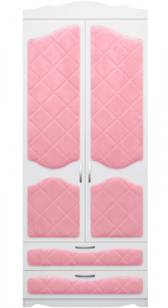 Шкаф 2-х створчатый с ящиками серии Иллюзия 36 Светло-розовый в Бородино - borodino.mebel54.com | фото