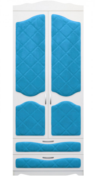 Шкаф 2-х створчатый с ящиками серии Иллюзия 84 Ярко-голубой в Бородино - borodino.mebel54.com | фото