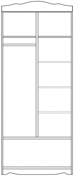 Шкаф 2-х створчатый серии Иллюзия 71 Бордовый в Бородино - borodino.mebel54.com | фото