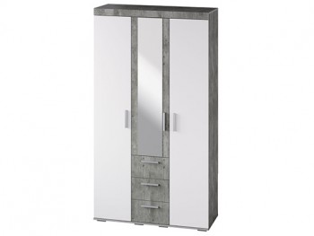 Шкаф 3-х створчатый ШК-30 МС Инстайл (бетон/белый) в Бородино - borodino.mebel54.com | фото