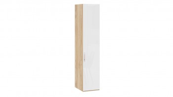 Шкаф для белья с 1 глухой дверью «Эмбер» Яблоня Беллуно/Белый глянец в Бородино - borodino.mebel54.com | фото