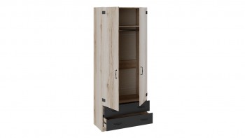 Шкаф для одежды комбинированный «Окланд» (Фон Черный/Дуб Делано) в Бородино - borodino.mebel54.com | фото